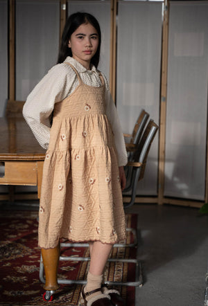 VINA PINAFORE  DRESS - CARAMEL DRESS